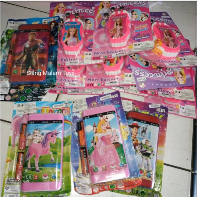 Mainan HP Handphone Anak ada musik model lipat flip dan android