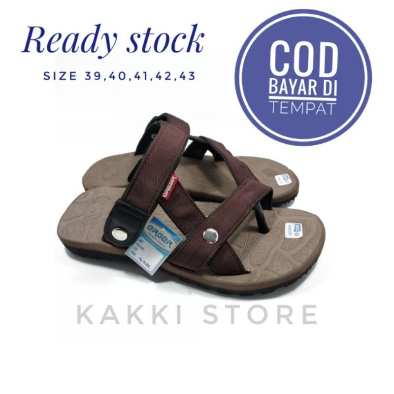 PROMO COD SANDAL SENDAL GUNUNG ERGER COKELAT KUAT KASUAL CASUAL SELOP SLOP SLIDE OUTDOOR TERBARU