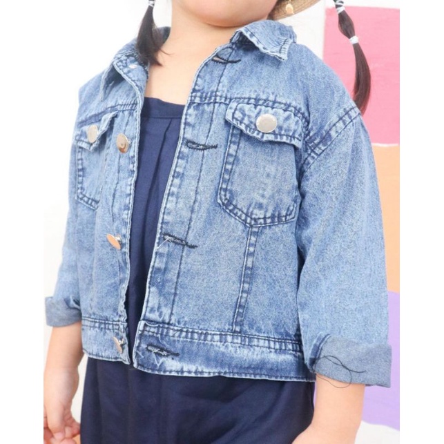 Jacket Jeans Anak Perempuan dan Laki Laki Bahan Jeans Denim Tebal