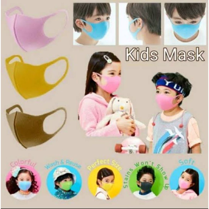 Masker Scuba Anak Polos / Masker Scuba Anak  Anak / Masker Kain anak / Masker Scuba / Masker Murah