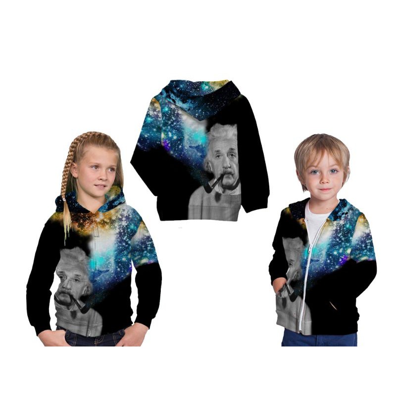Jaket Hoodie Anak L/P Einstein Custom fullprint
