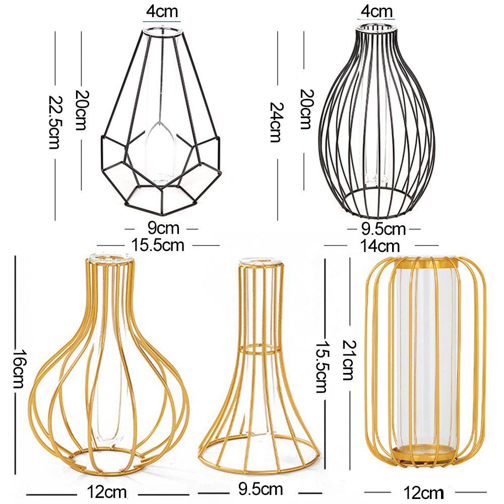 Suyo Vas Seni Besi Nordic Styles Terrarium Metal Holder Dekorasi Rumah Tabung Reaksi Kaca