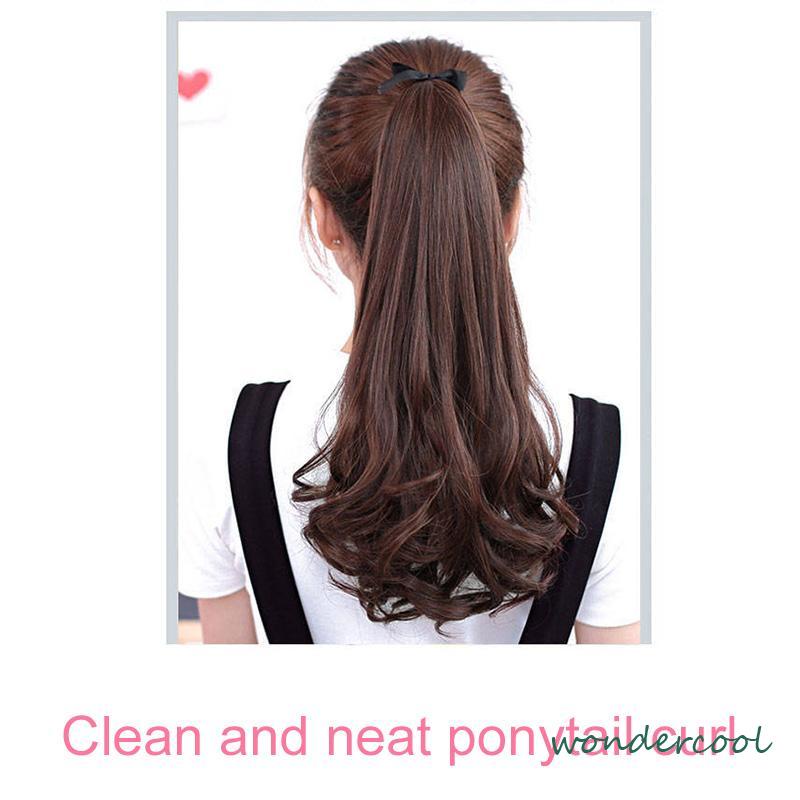 Wig Ponytail Anak -Anak dan Kuncir Kuncir Jendak Bahan Sintetis Dengan Klip -Won