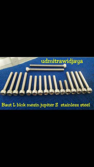 Baut blok mesin jupiter Z   L stainless steel