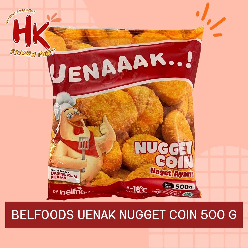 

Belfoods Uenaaak Nugget Chicken S / Coin / Stik 500gr (naget ayam uenak) HK Frozen Mart