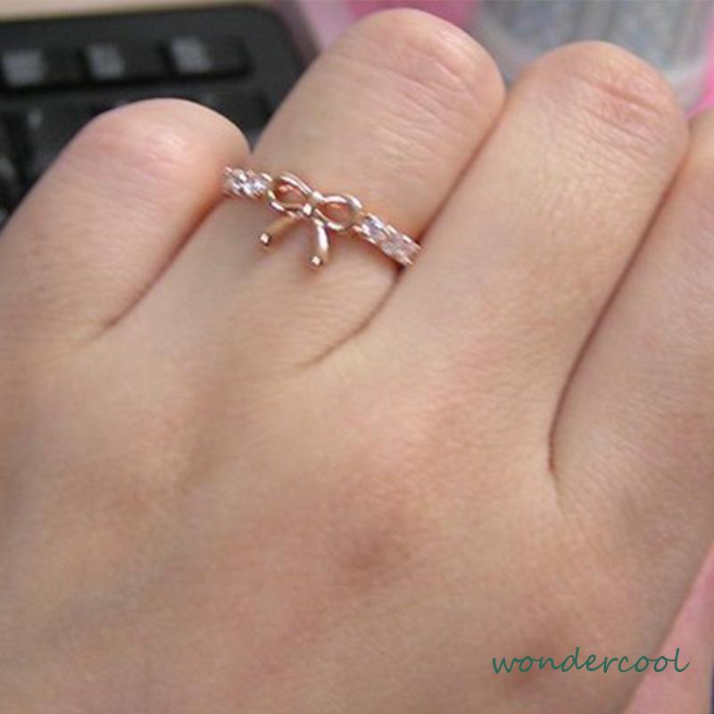 Cincin Desain Pita Hias Berlian Gaya Simple Untuk Wanita -Won
