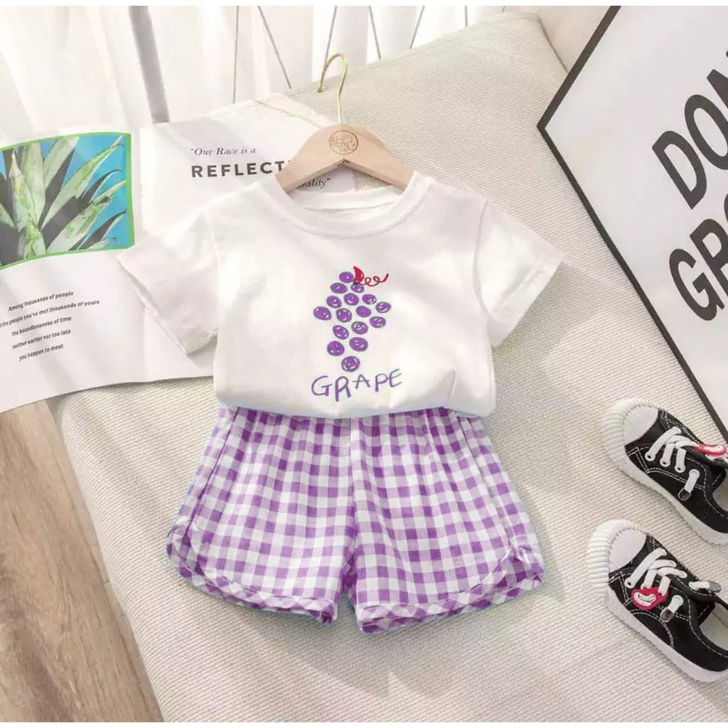 SETELAN ANAK BAJU ANAK PEREMPUAN TERBARU DAN TERKINI SETELAN FRUIT 1-5 TAHUN