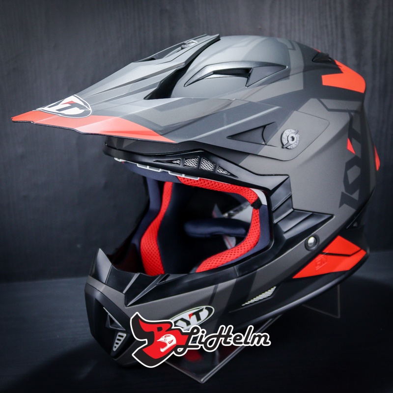 HELM SUPERCROSS KYT JUMPSHOT #3 BLACK MATT GM RED FL | SUPER CROSS HELMET | KYT CROSS