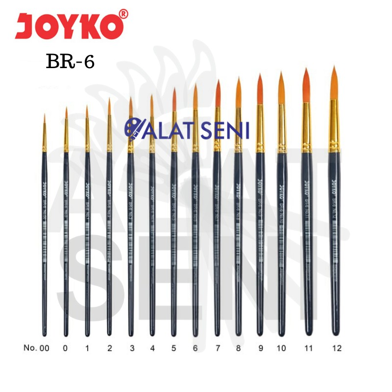 Kuas Lukis Joyko BR-6 No.3 / Joyko Art Brush Round No.3 / Kuas Joyko Satuan