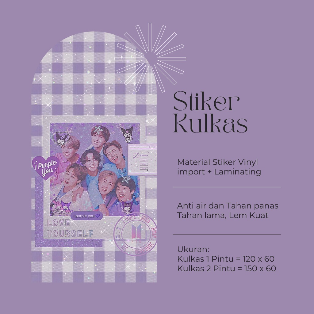 Stiker Kulkas 1 Pintu dan 2 Pintu motif BTS-10 - FM