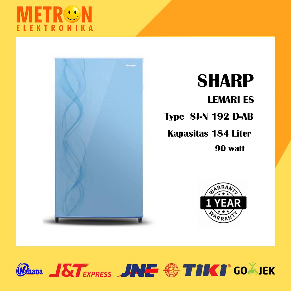 SHARP SJ N 192 D AB / AURORA BLUE KULKAS 1 PINTU 184 LITER / SJN192DAB