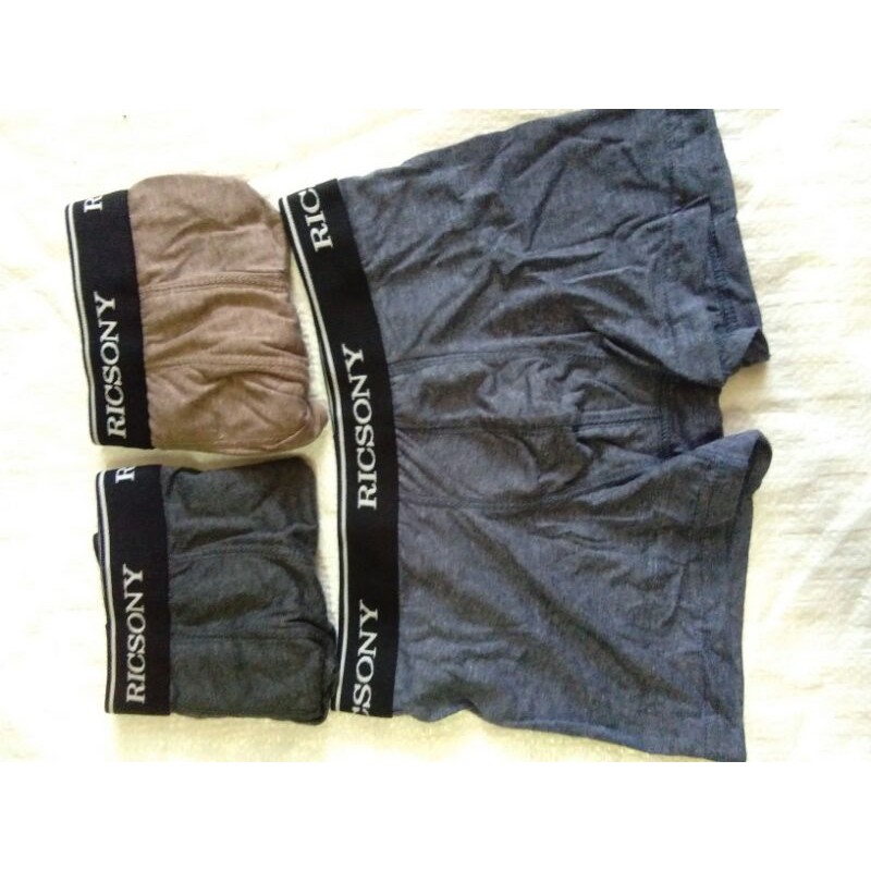 1box isi 3pcs celana dalam pria Ricsony boxer