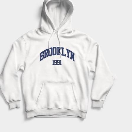 SWEATERBROOKLYN Hoodie Jumper Brooklyn 1991 Original (Plastisol) M -XXL (Pria & Wanita) Cotton Flace