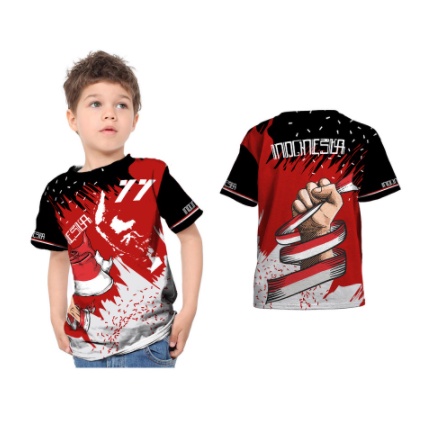 Baju Anak Laki Laki Dirgahayu Indonesia HUT RI Ke 77 Fullprint