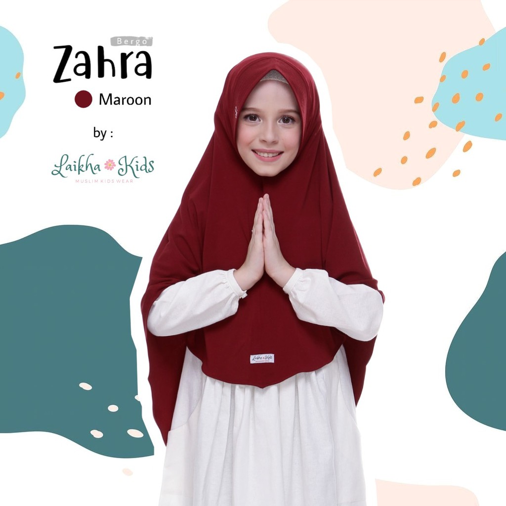 Jilbab Bergo Anak Merah Maroon Polos