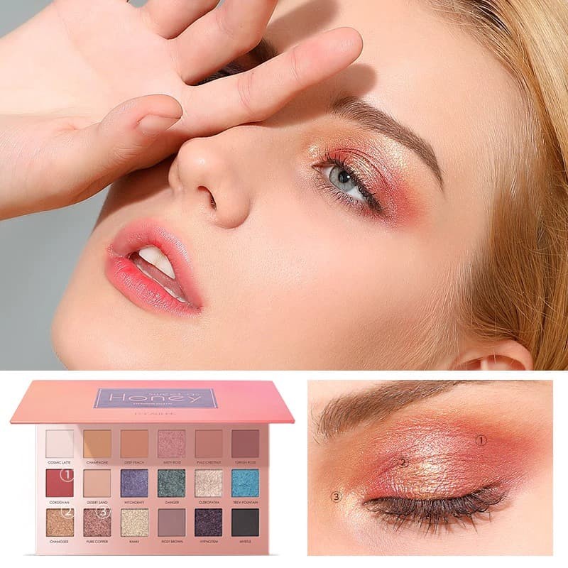 (READY &amp; ORI!) Focallure 18 Colors Eyeshadow As Sweet As Honey FA 40 FA40 With Mirror