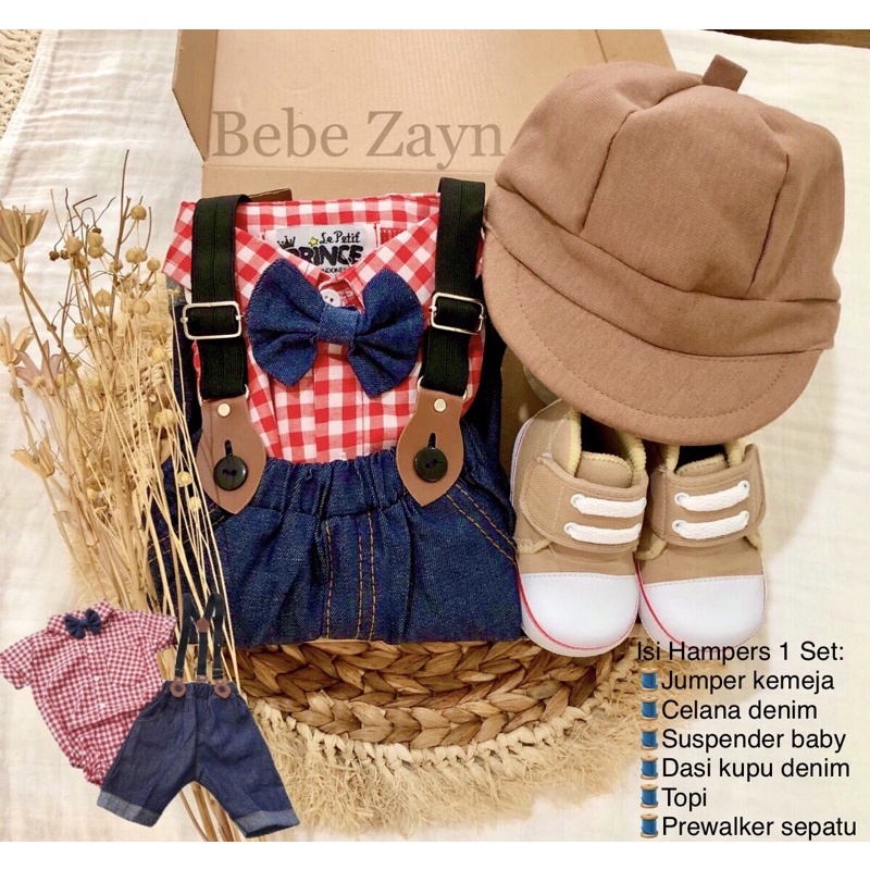 {BEBE ZAYN} Hampers baby/ hampers bayi/ baby gift/ kado bayi/ baby newborn/ Baby Boy/ Baby Boy Set-Royal Denim Maroon