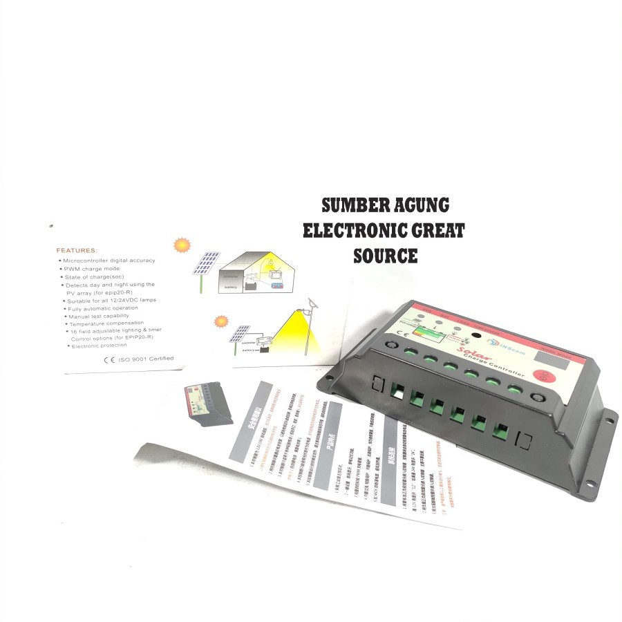 Kontroler Cas Papan Solar Panel 10A Inscom TX108 Dus Putih Digital Con