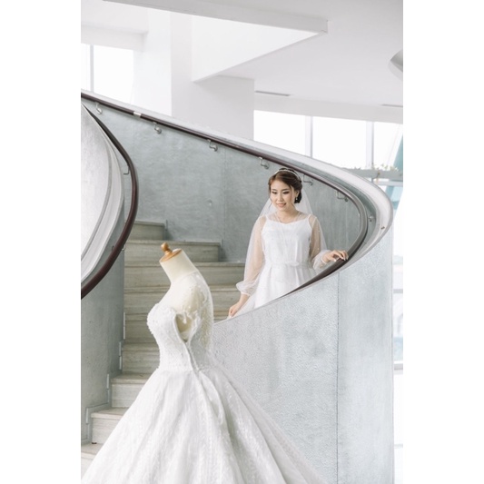 𝙏𝙪𝙩𝙪𝙡𝙡𝙚 Crystal Clear Pearlie Robe White Wedding Robe Pengantin Kimono Wedding Kimono Pengantin