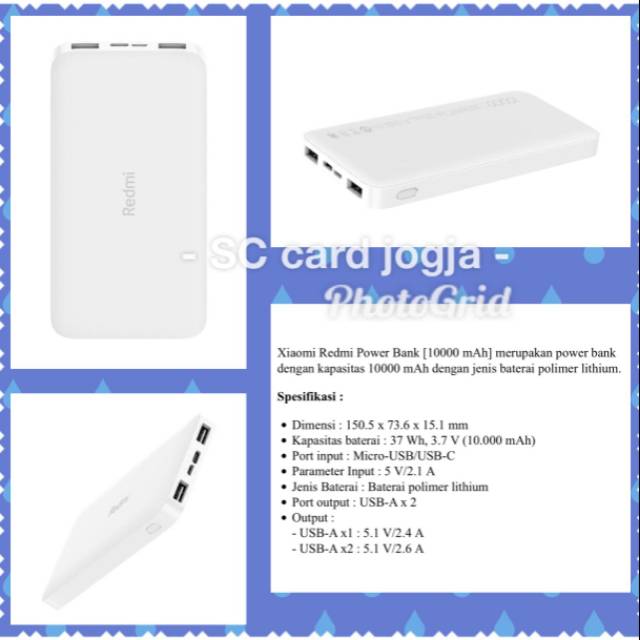 powerbank xiaomi redmi 10000mah