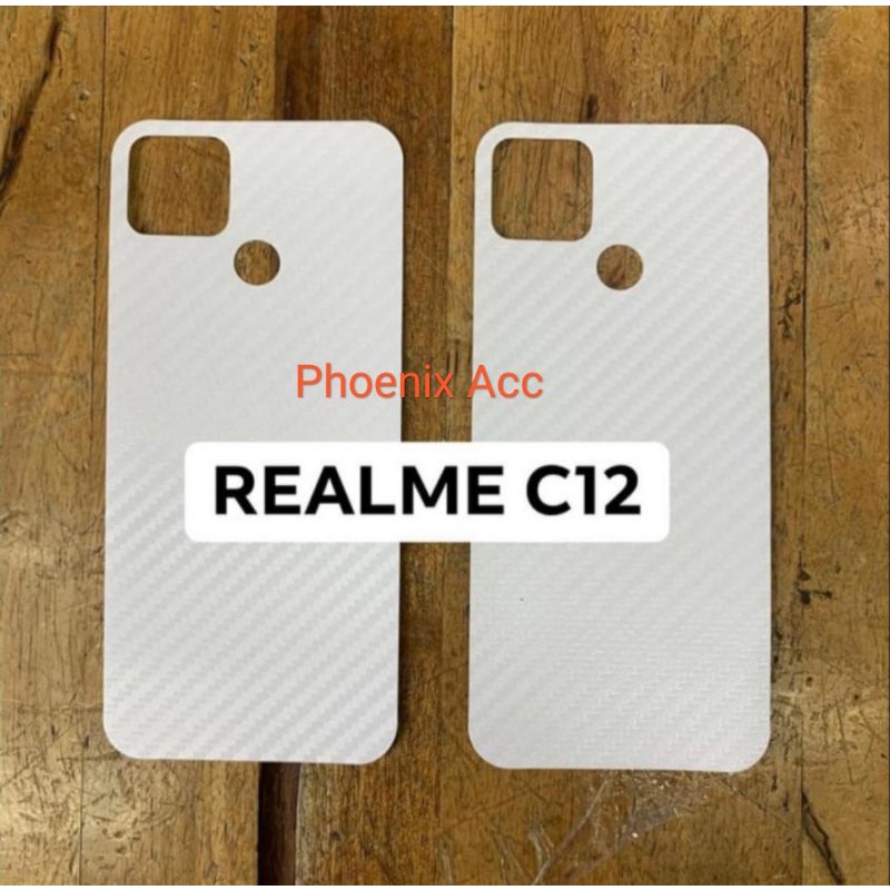 Realme C12 C15 C17 C20 C25Y Skin Karbon Garskin Anti Gores Belakang Stiker Handphone Back Skin