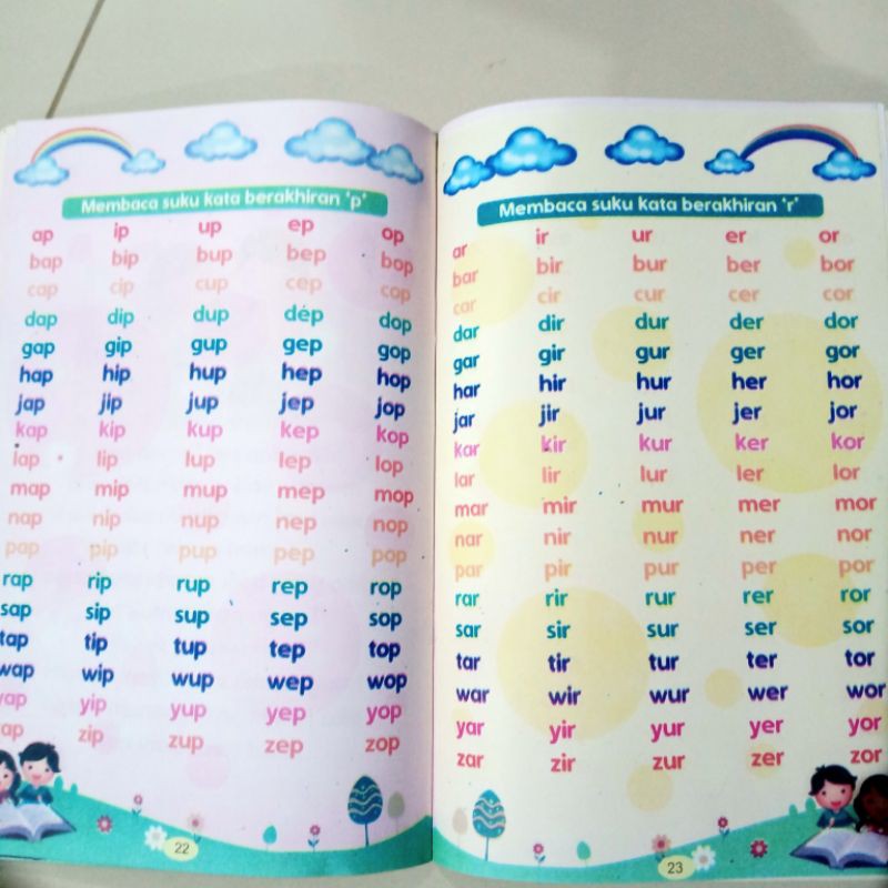 buku cepat pintar membaca metode aiueo, 32 halaman (16×24cm)