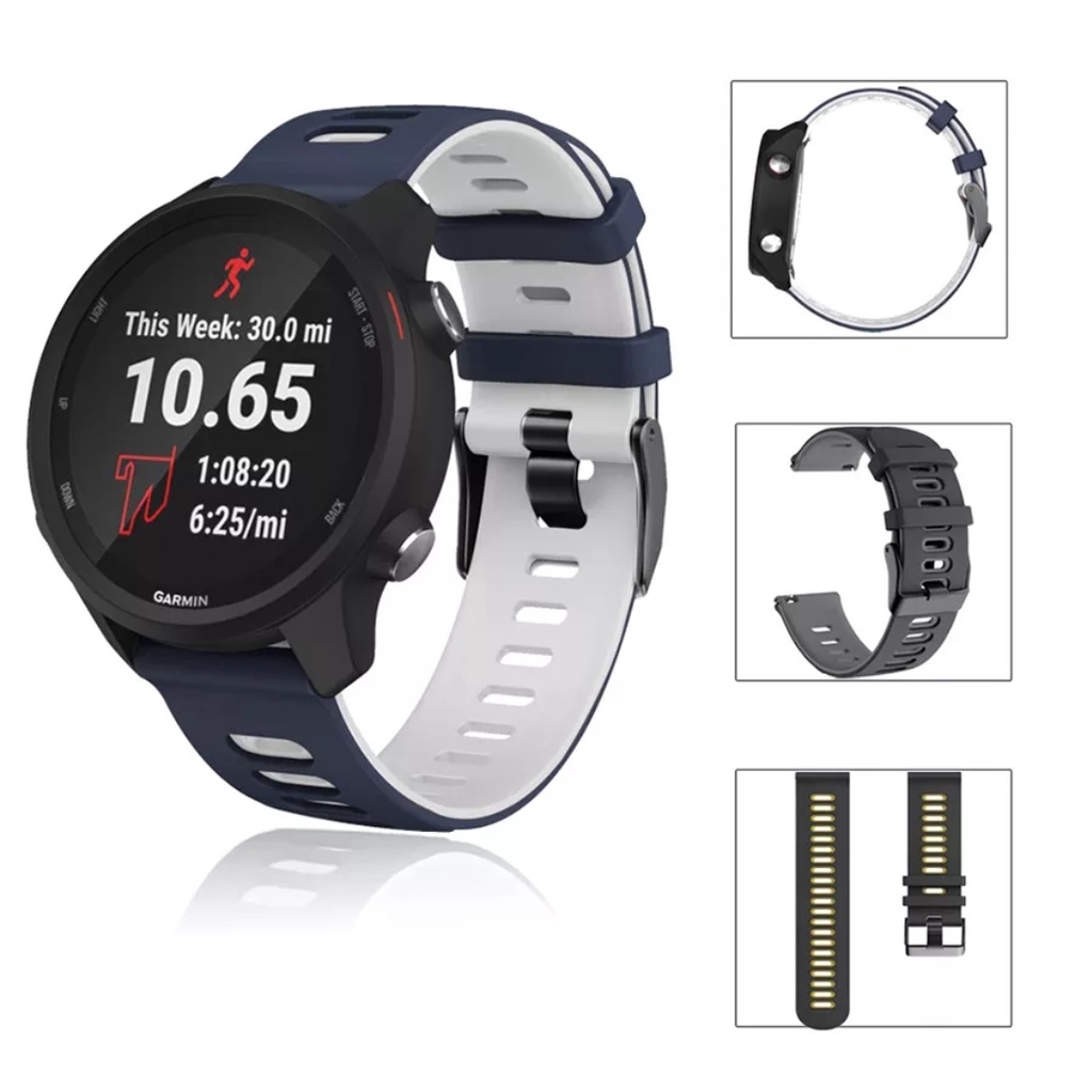 Strap TWO TONE Rubber Sport Silicone Tali jam 22mm Xiaomi Mi watch Sport S1 ACTIVE Amazfit Gtr 47mm pace stratos Huawei Watch Gt 2 3 46mm 2e Pro samsung Galaxy watch 46mm Gear s3 Frontier eggel tempo 3 style