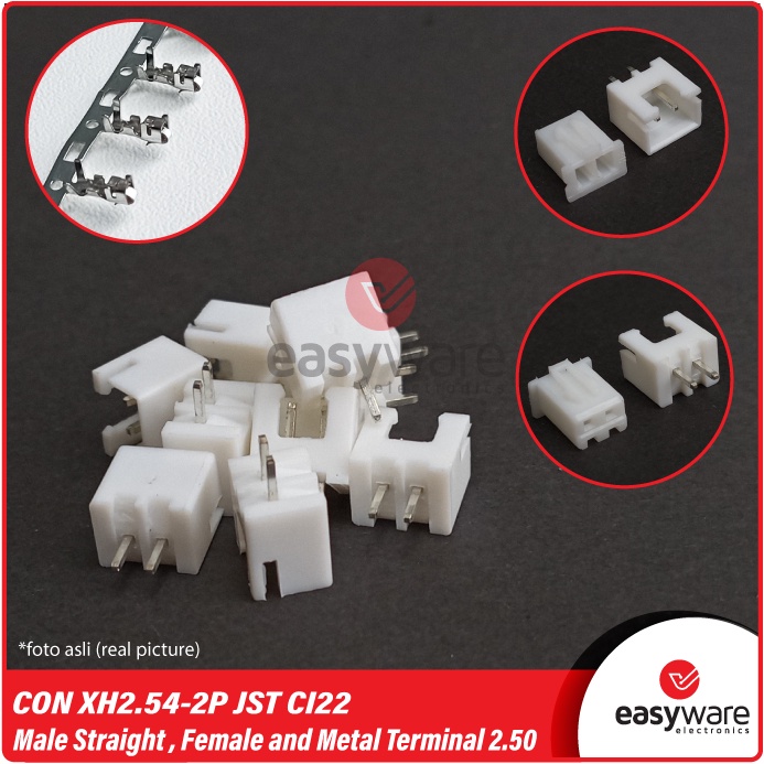 1 SET Connector JST XH2.54-2P Straight Header 2.54mm CI22 2 pin Straight