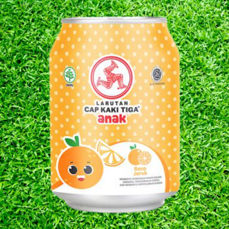 

Larutan Kaki Tiga Anak Kaleng Rasa Jeruk / Leci 250ml x 24 Kaleng