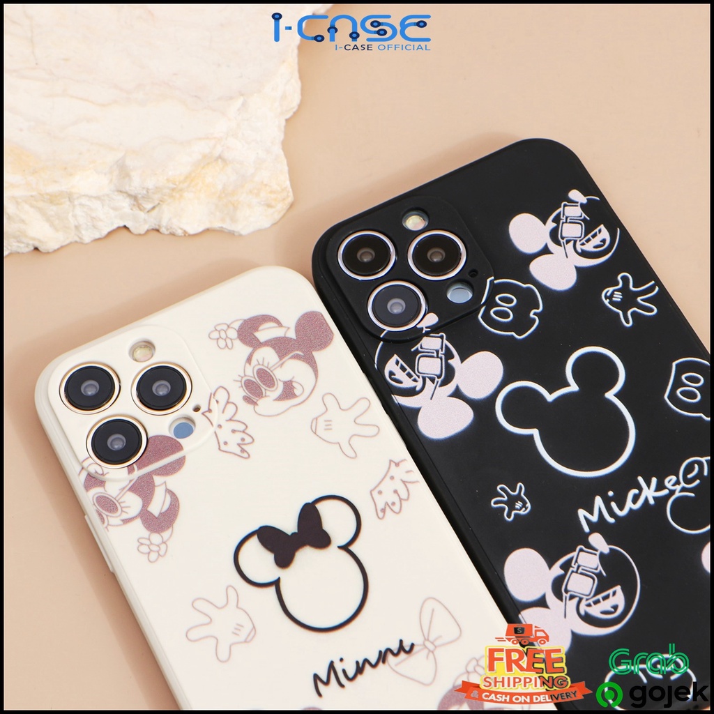 Soft Case Edge Miki Mini Cartoon Full Lens Cover  iPhone 7 8 SE 7+ 8+ X XR XS 11 12 13 MINI PRO MAX