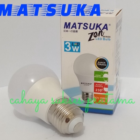 Lampu Led Bulb Matsuka Zen Series Super Terang 3/5/8/9/10/12/15/18/25W Cahaya Putih dan Kuning