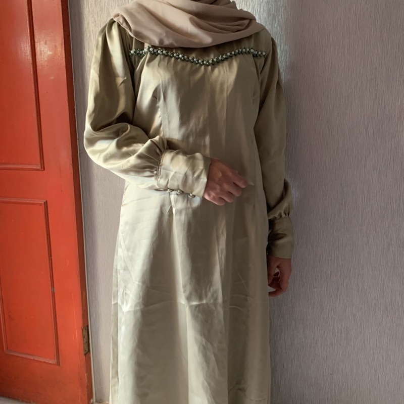 Gamis Kondangan Brukat Tile Pesta Muslim Lebaran