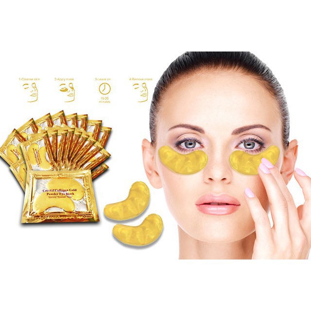 Masker Mata Gold Eye Crystal Collagen Mask Emas 24 K Eyemask Crystall Eyelid Patch . KPM-12