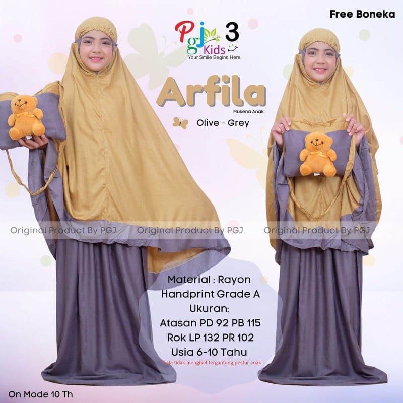 mukena anak tas boneka/mukena anak polos tas