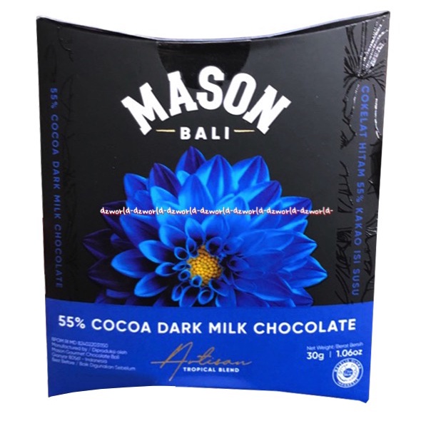 Mason Bali 30gr Cocoa Hazelnut Dark Chocolate Milk Sea Salt Cocoa Nibs Cokelat Hitam Isi Kacang Antisan Masson Coklat