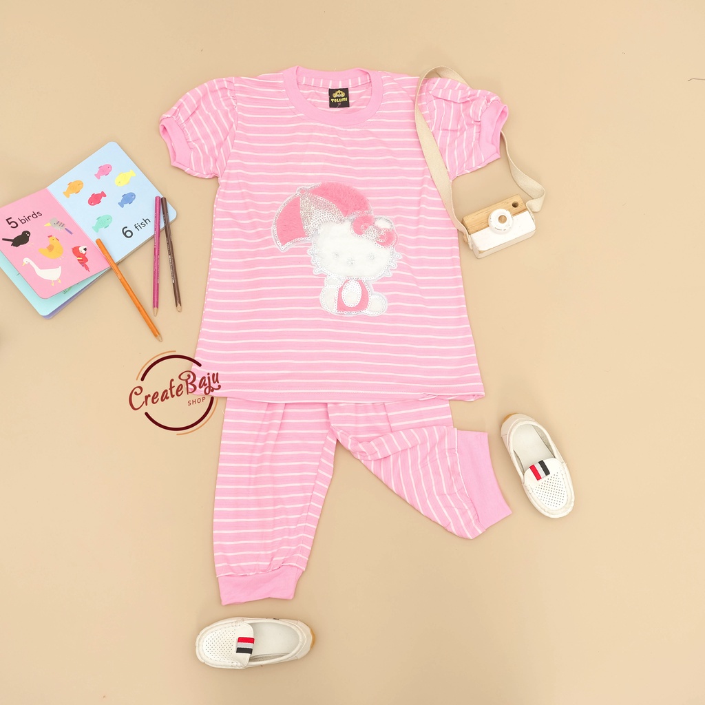 SETELAN ANAK PEREMPUAN 1-10 TAHUN HELLO KITTY BAJU ANAK CEWEK LENGAN PENDEK MURAH