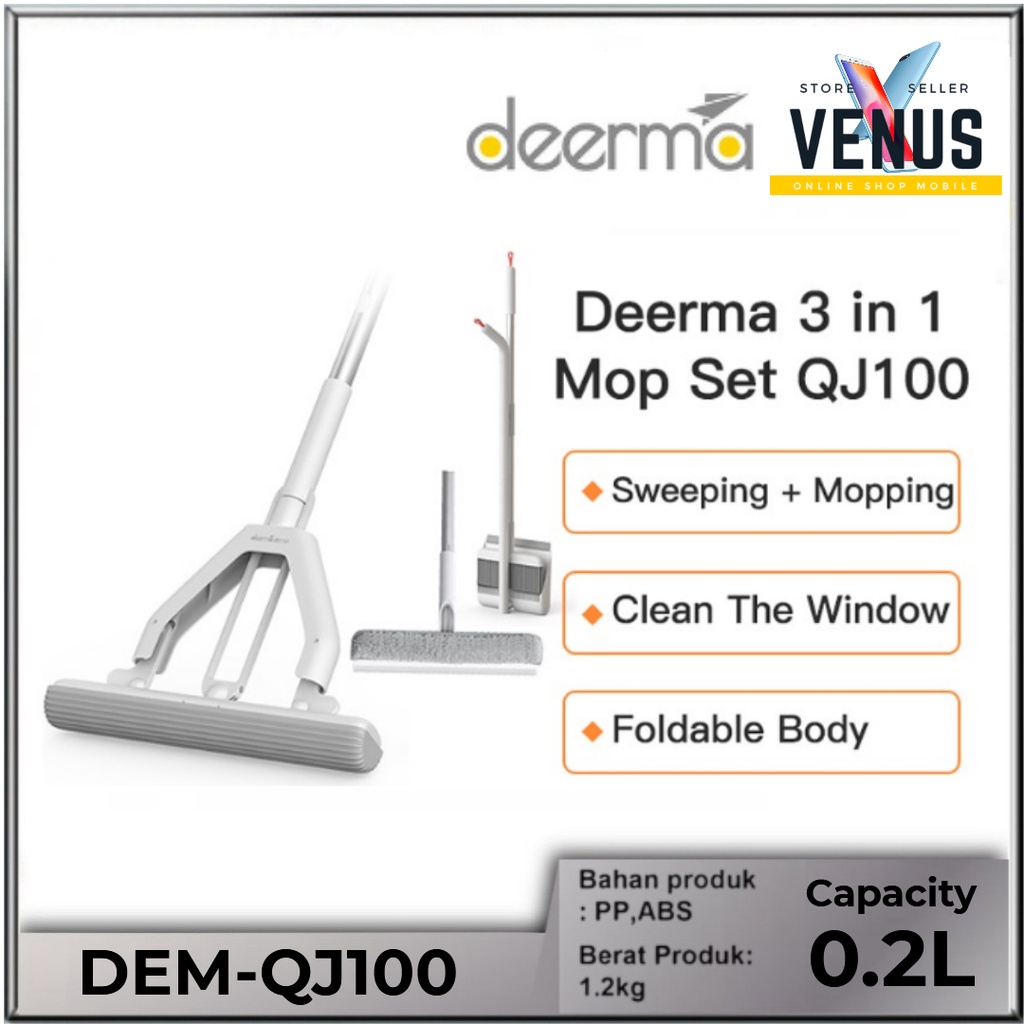 Deerma QJ100 Household Sweep &amp; Mop Cleaning Kit 3 in 1 Multifunction