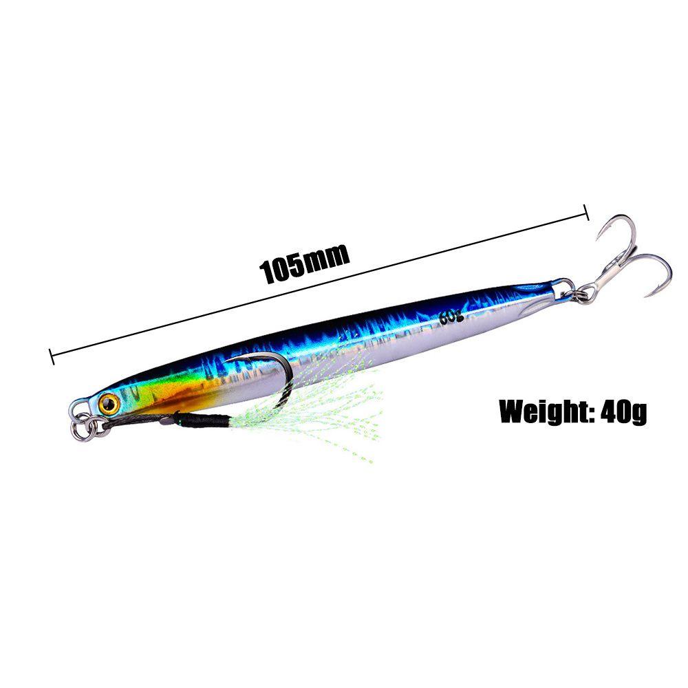 Preva Metal Fishing Lure double hook Top Warna Warni 40G 105mm Lead Casting