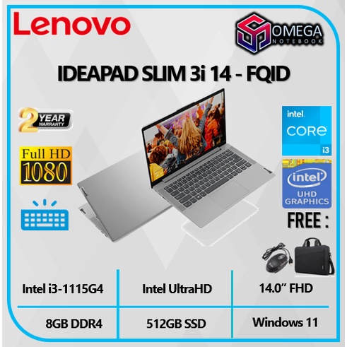 LENOVO IDEAPAD SLIM 3i 14 I3 1115G4 8GB 512SSD W11+OHS 14.0&quot;FHD BLIT - FQID