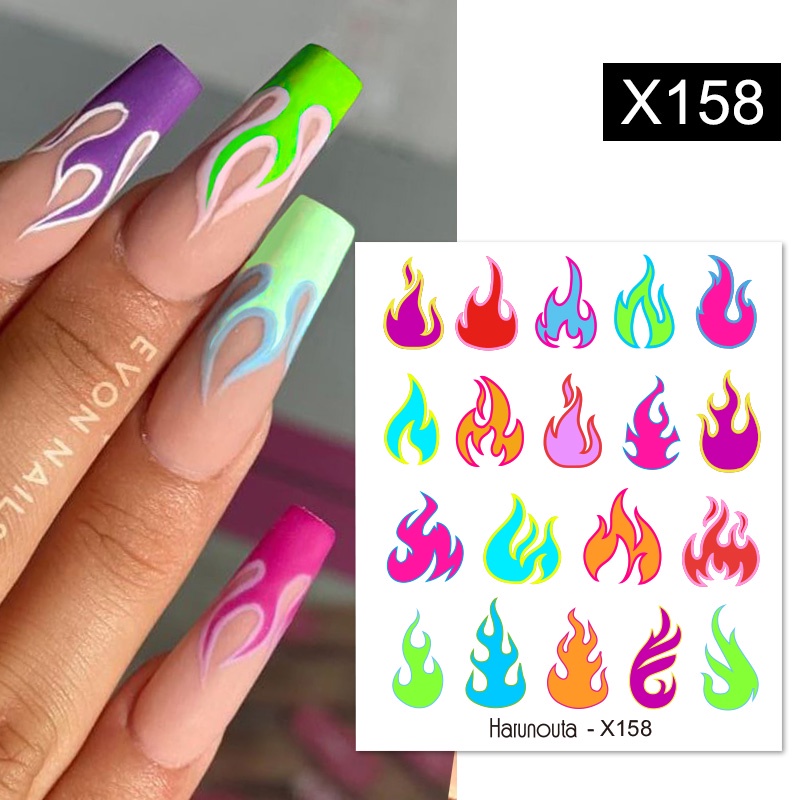 Harunouta Stiker Decal Motif Daun Maple / Snowflake / Hewan Untuk Dekorasi Nail Art / Manicure DIY