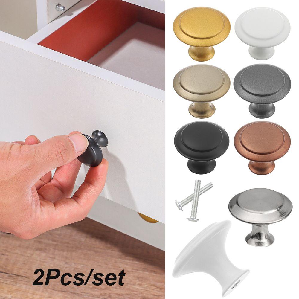 Chookyy 2pcs/lot Tarikan Lemari Fashion Hardware Dresser Bentuk Bulat Pegangan Pintu Lemari