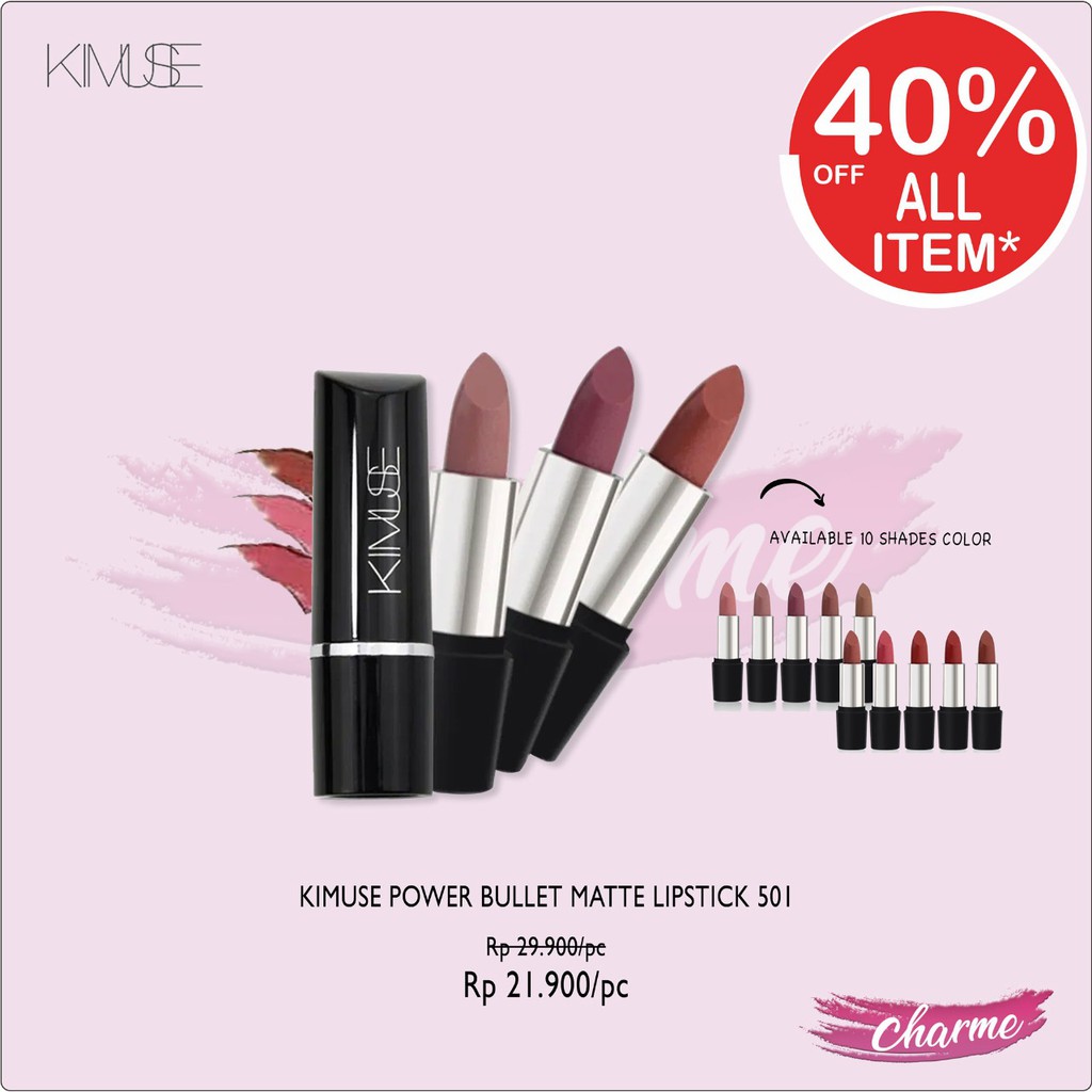 (READY &amp; ORI) Kimuse Power Bullet Matte Lipstick 501 Double Dare/Lolita/Burning Love/Ziggie