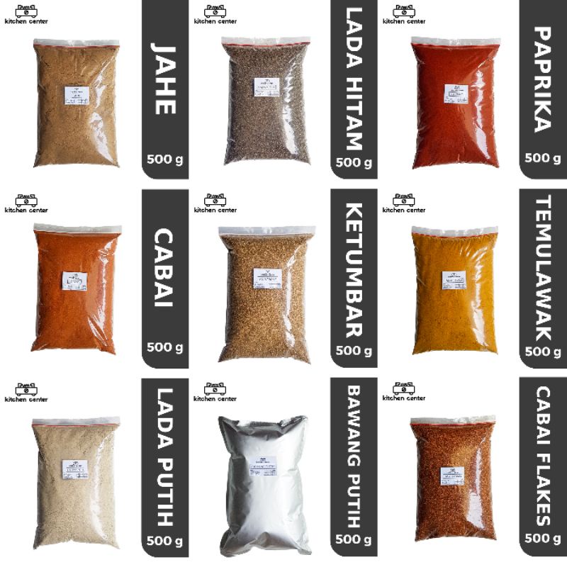 

500gr Rempah Bubuk Kiloan Lada Putih Bawang Kunyit Oregano Temulawak