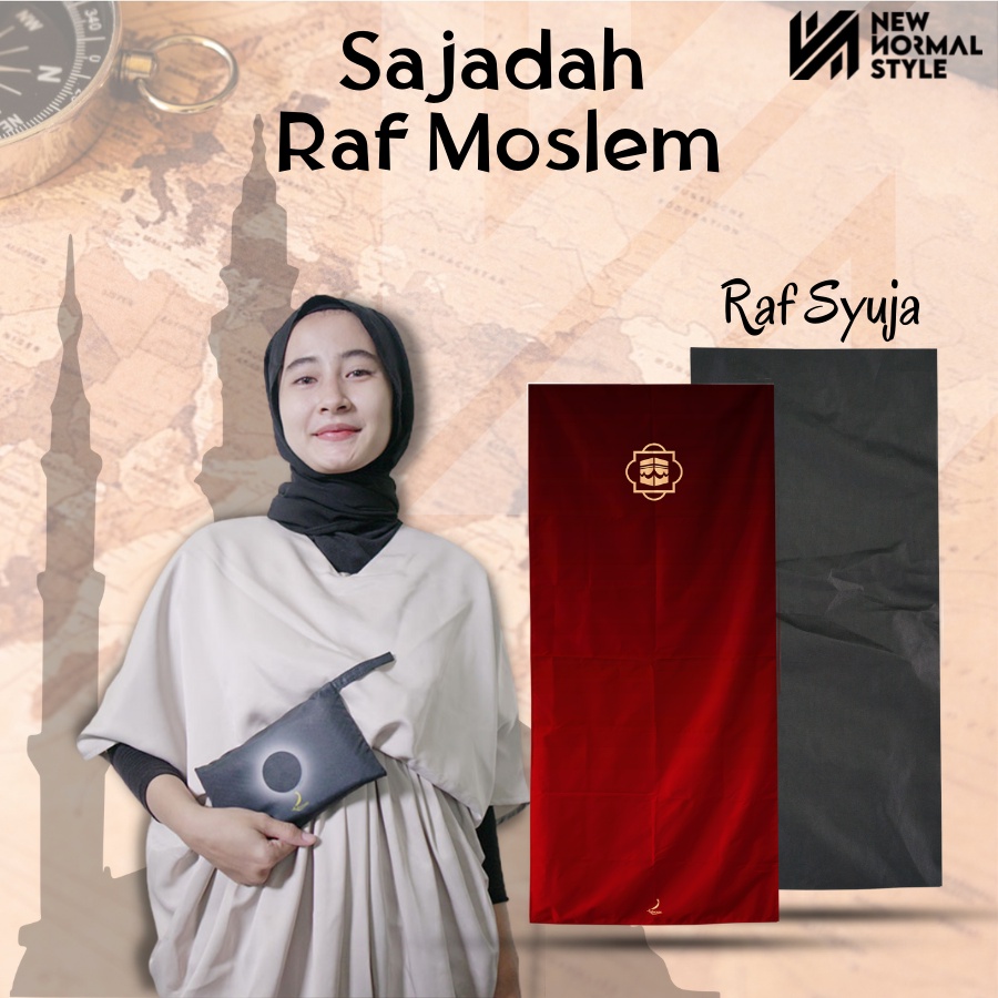 RAF SYUJA Sajadah Sejadah Travel Traveling Couple Pouch Premium Polos Pria Wanita Murah Dewasa Lipat