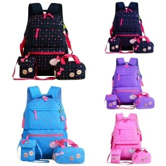 Twenty Bag - Tas Ransel Sekolah Anak Wanita Dan Pria Untuk Anak PAUD TK SD SMP REMAJA Terbaru 2021 Kekinian Motif Carakter BINTANG RIBBON 3IN1 Korean Sytle Multifungsi Bahan Canvas