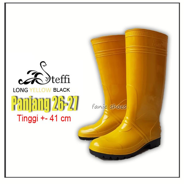 Steffi Boots Karet Kuning 40-44 / Sepatu Karet Tahan Air / Proyek / Kebun