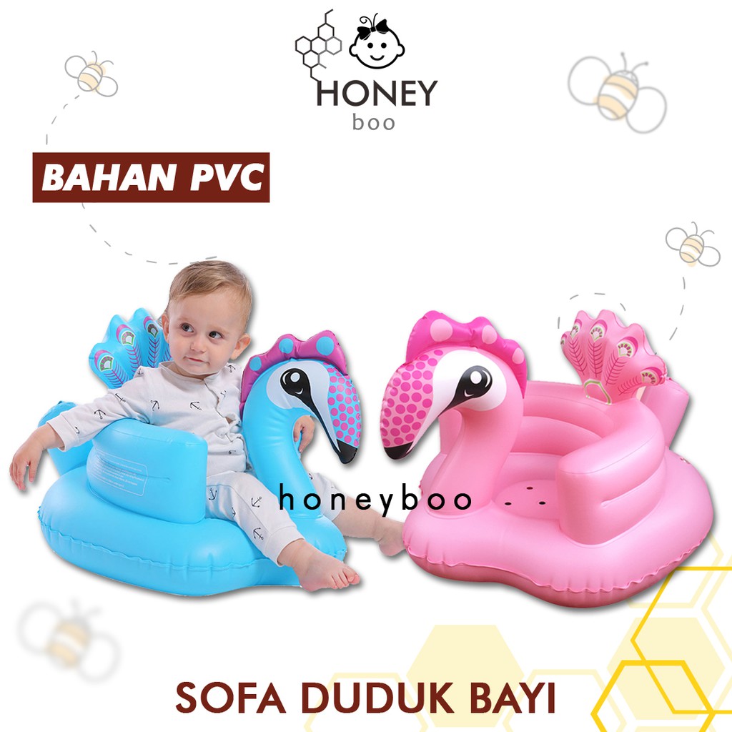 Kursi Sofa Tiup Tempat Duduk Bayi Balon Motif Binatang 