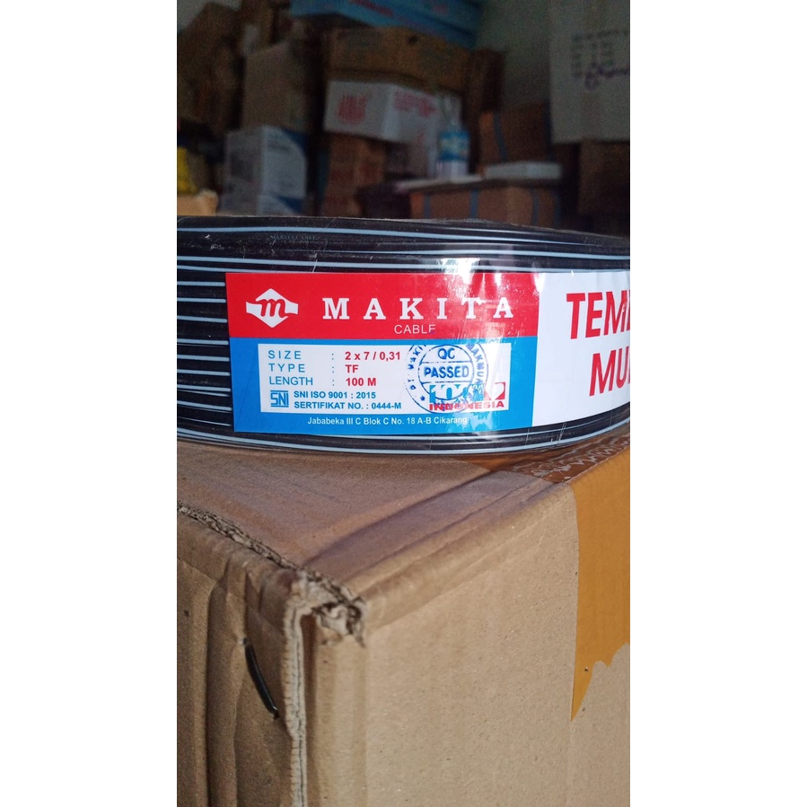 kabel makita TF 2x7 0.31 100meter tembaga murni ori