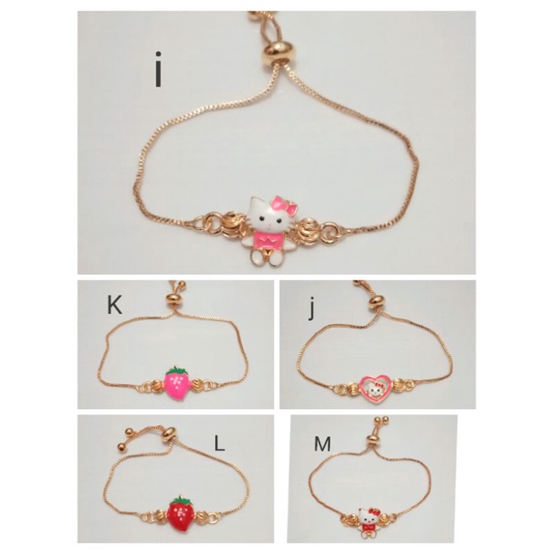 NJ876. Gelang tali serut anak-anak lapis emas ukuran flexibel