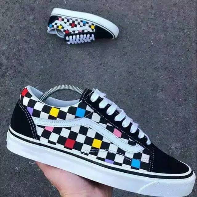COD Sepatu Vans Oldskool Bw N All White Sket Sekolah Olahraga Santai Sport Sneakers Murah 36-43
